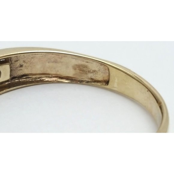 Unique 10K Karat Solid Two Tone Multi Color Gold Designer Diamond Mens Ring - Picture 12 of 15